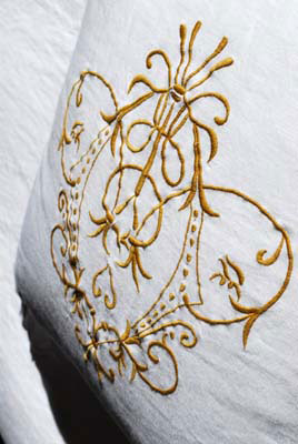 embroidered pillowcase